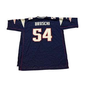 Reebok New England Patriots Tedy Bruschi #54 Home Blue NFL Football Jersey 2XL
